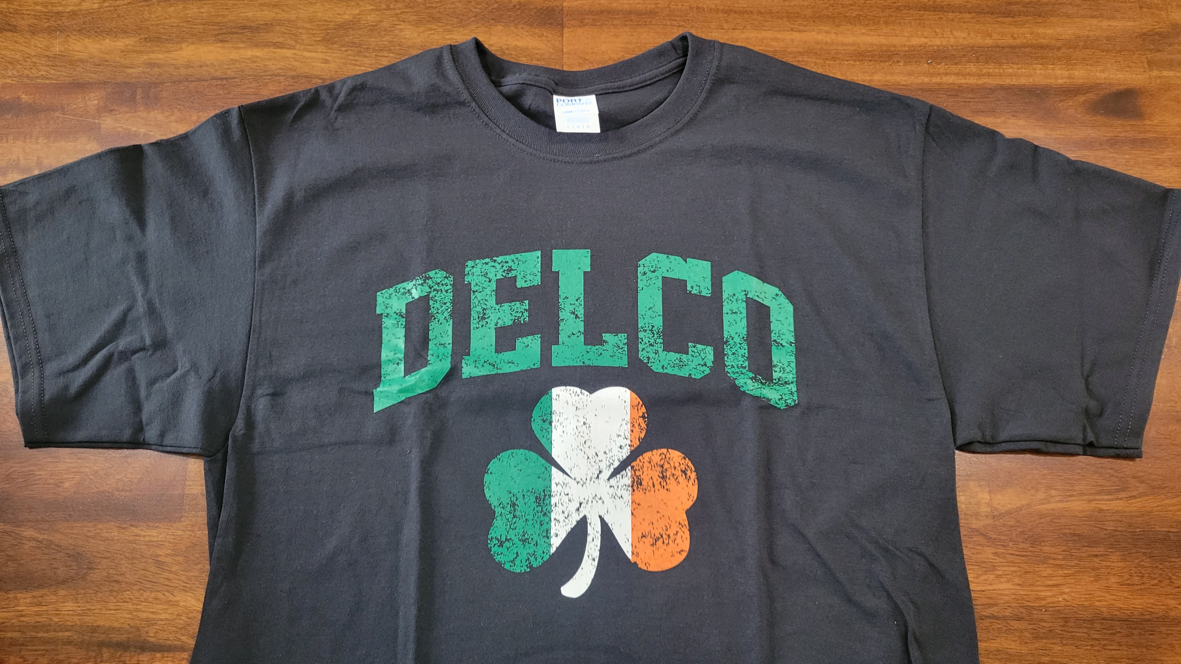 The Delco Irish Tee (Black) Decals By Aaron of Delco, Your source for