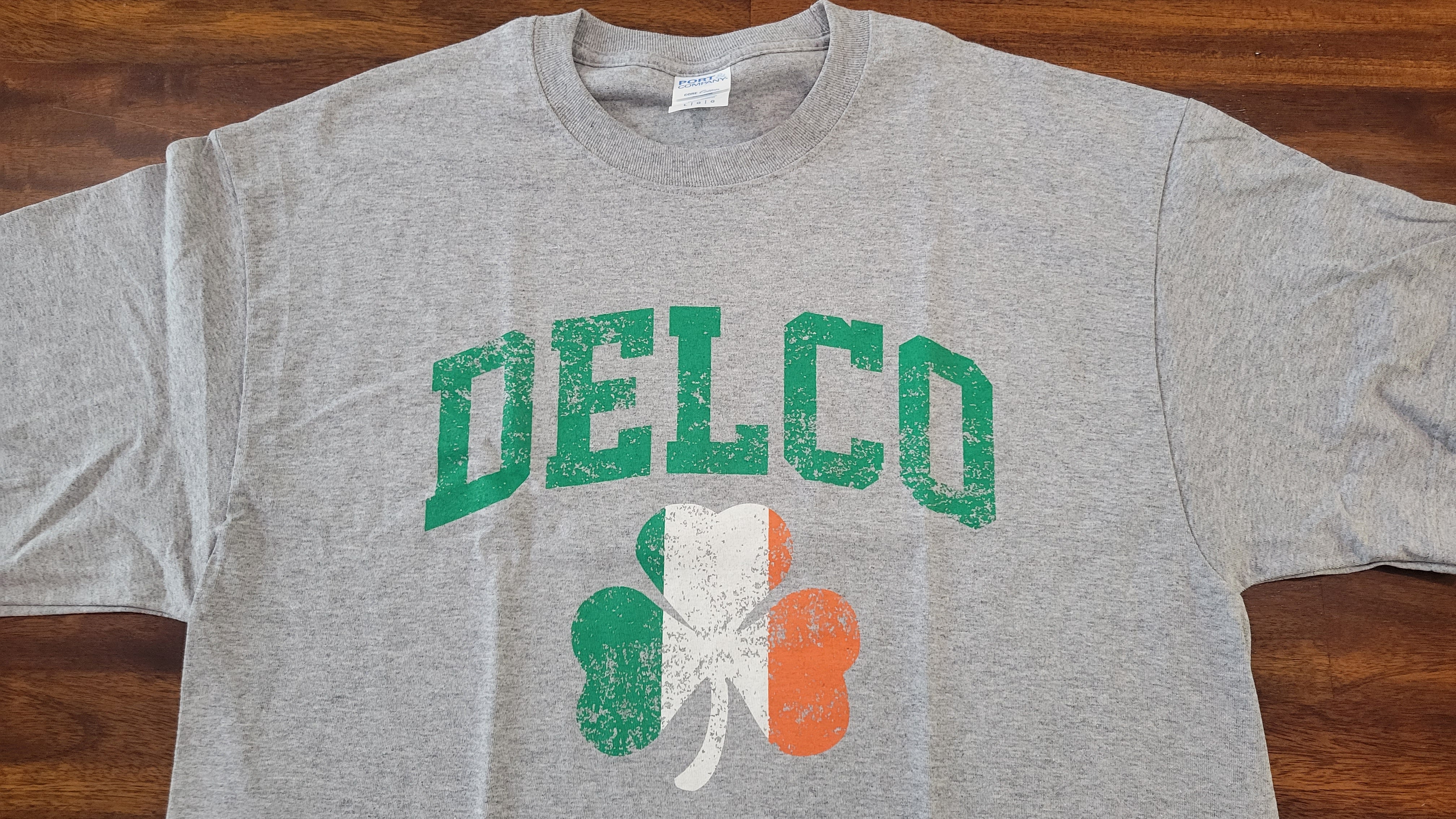 The Delco Irish Tee (Gray) Decals By Aaron of Delco, Your source for
